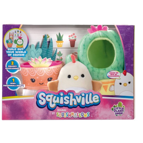 Jazwares Squishmallows mini Plush Toy 7cm & accessories - Little Plant Shop - Plīša rotaļlieta