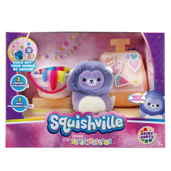 Jazwares Squishmallows mini Plush Toy 7cm & accessories - Paint Party - Plīša rotaļlieta