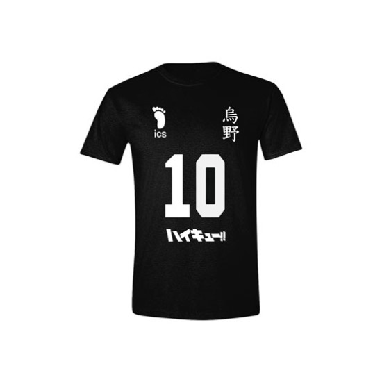 Crunchyroll Haikyu Number 10 T-shirt - L izmērs / Melns - Vīriešu kokvilnas T-krekls