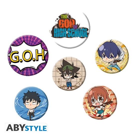 ABYstyle The God of High School Pin Badge Pack (6 pcs.) - Jin Mori & Friends - Piespraude