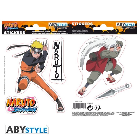 ABYstyle Naruto Stickers 2 sheets / 16 x 11cm - Naruto / Jiraiya - Uzlīmju komplekts