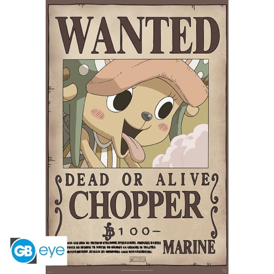 ABYstyle One Piece Poster Maxi 91.5 x 61 cm - Wanted Chopper new - Plakāts