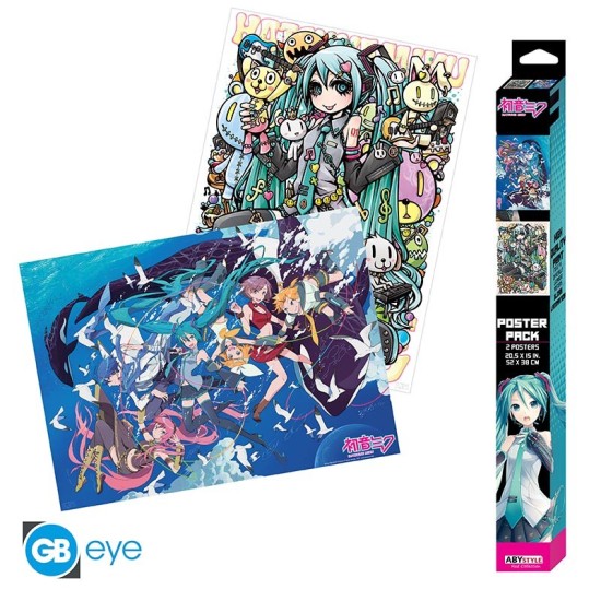 ABYstyle Hatsune Miku Poster Chibi Set (2 pcs.) 52 x 38 cm - Series 2 - Divi plakāti