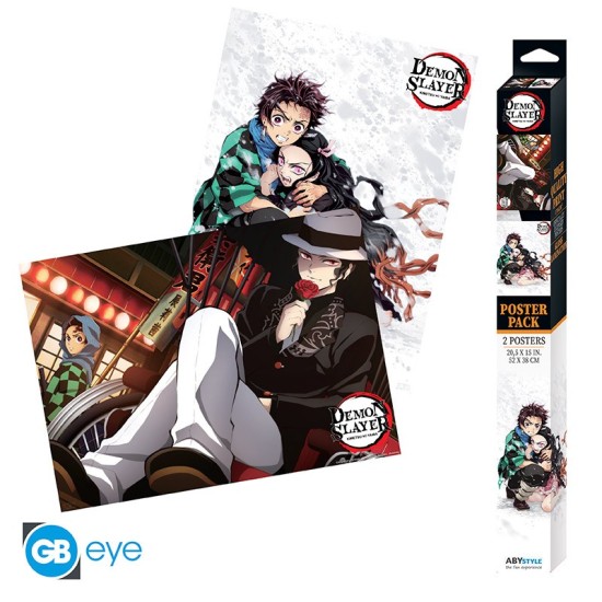 ABYstyle Demon Slayer Poster Chibi Set (2 pcs.) 52 x 38 cm - Series 3 - Divi plakāti