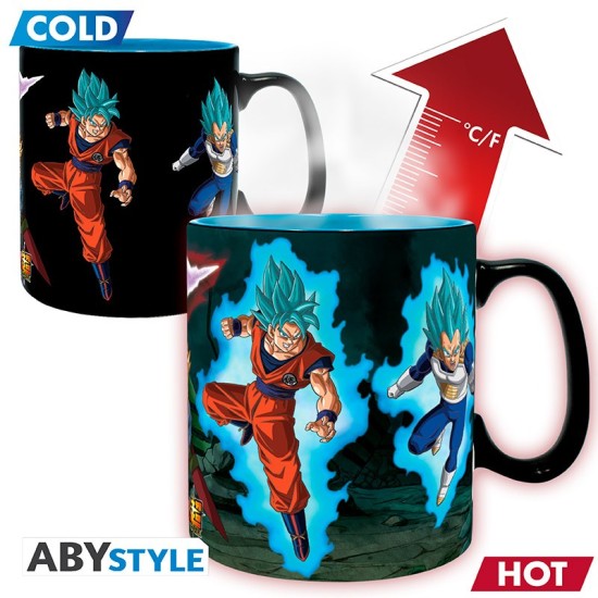 ABYstyle Dragon Ball Super Heat Change Ceramic Mug 460ml - Saiyans vs Black - Krūze