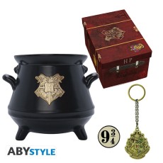 ABYstyle Harry Potter Premium Gift Set 3D Mug 250 ml / Pin / Keychain - Hogwarts