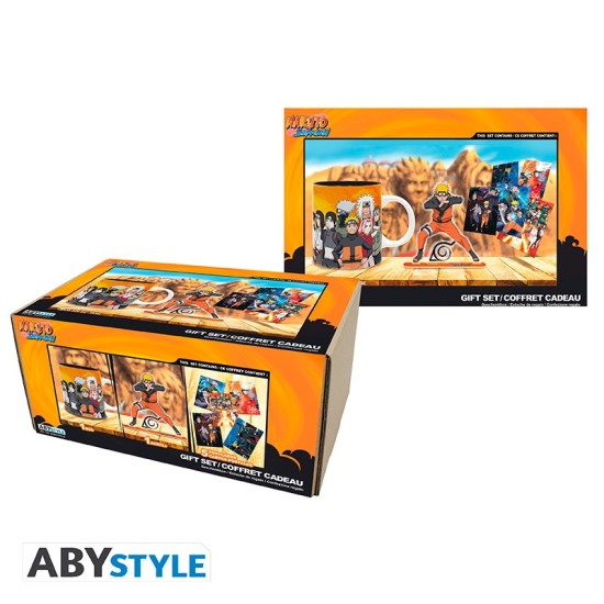 ABYstyle Naruto Shippuden Gift Set Mug 320 ml / Acryl Figure / Postcards (5pcs.) - Komplekts krūze / figūriņa / pastkartes