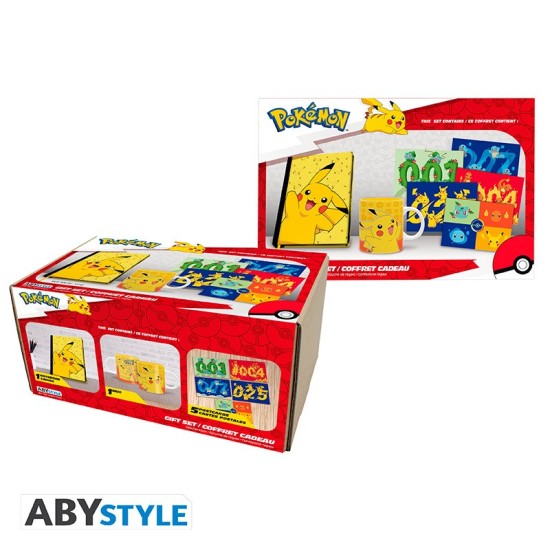 ABYstyle Pokemon Gift Set Mug 320 ml / A5 Notebook / Postcards - Pikachu - Komplekts krūze / klade / pastkartes