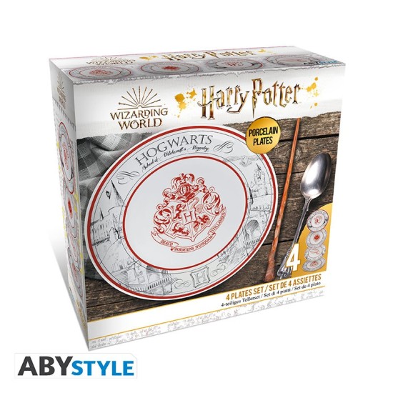 ABYstyle Harry Potter Set of Porcelain Plates (4 pcs.) - Harry Potter universe - Porcelāna šķīvis (4 gab.)