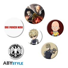 ABYstyle One-Punch Man Pin Badge Pack (6 pcs.) - Saitama & Genos