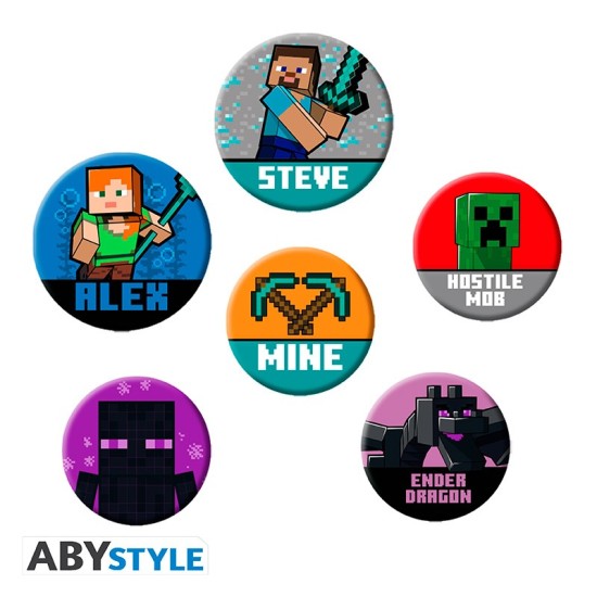 ABYstyle Minecraft Pin Badge Pack (6 pcs.) - Mix - Piespraude