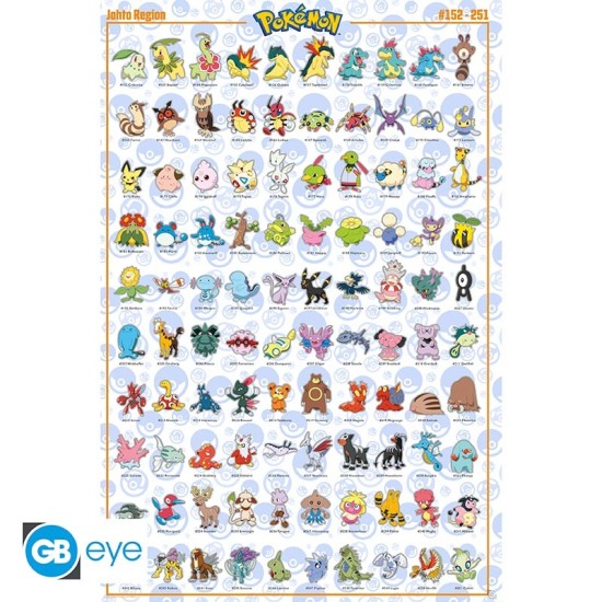 ABYstyle Pokemon Poster Maxi 91.5 x 61 cm - Johto English - Plakāts