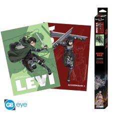 ABYstyle Attack on Titan Poster Chibi Set (2 pcs.) 52 x 38 cm - Set - Divi plakāti