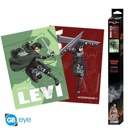 ABYstyle Attack on Titan Poster Chibi Set (2 pcs.) 52 x 38 cm - Set - Divi plakāti