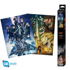 ABYstyle Attack on Titan Poster Chibi Set (2 pcs.) 52 x 38 cm - Set 2 - Divi plakāti