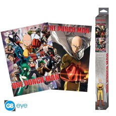 ABYstyle One-Punch Man Poster Chibi Set (2 pcs.) 52 x 38 cm - Saitama & Genos