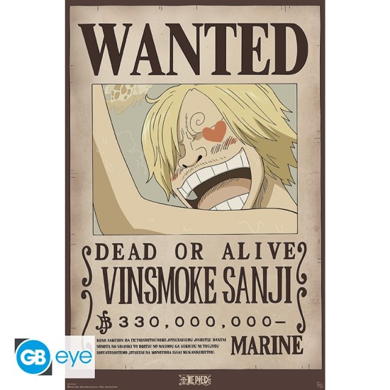 ABYstyle One Piece Poster Maxi 91.5 x 61 cm - Wanted Sanji - Plakāts