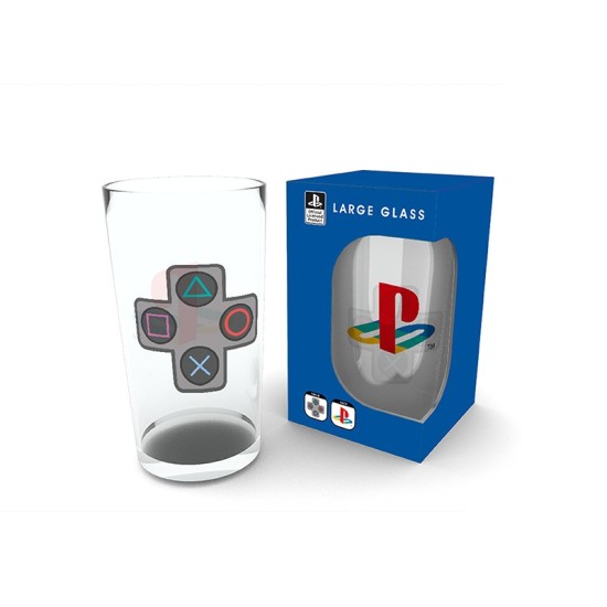 ABYstyle PlayStation Large Glass 400ml - Buttons - Glāze