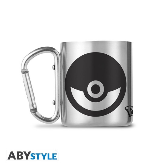 ABYstyle Pokemon Stainless Steel Mug with Carabiner 235ml - Pokeball - Krūze ar karabīni