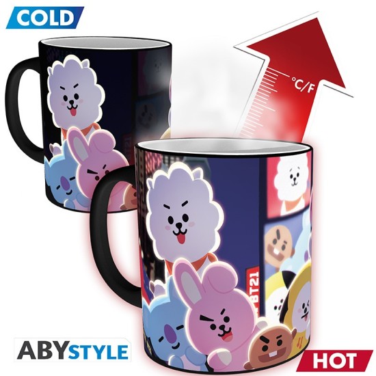 ABYstyle BT21 Heat Change Ceramic Mug 320ml - Times Square - Krūze