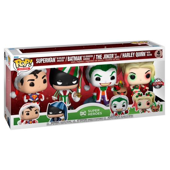 Funko POP! DC Comics Holiday Exclusive Figures 9cm (4 pcs.) - Super Heroes - Komplekts vinila figūriņas