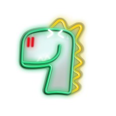 Forever Jurasic Dino Decorative Neon LED Light 33 x 28 x 2 cm (USB Plug) - Dino / Zaļš - Dekoratīva neona LED lampa