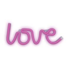 Forever Decorative Neon LED Light 35 x 13 x 2 cm (3xAA Batteries or USB plug) - Love - Dekoratīva neona LED lampa