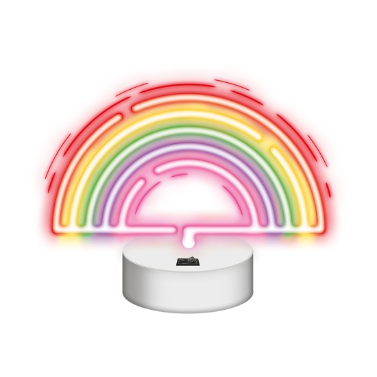 Forever Neolia Decorative Multicolor Neon LED Light on Stand 27 x 17 x 10cm (3xAA Batteries or USB plug) - Rainbow