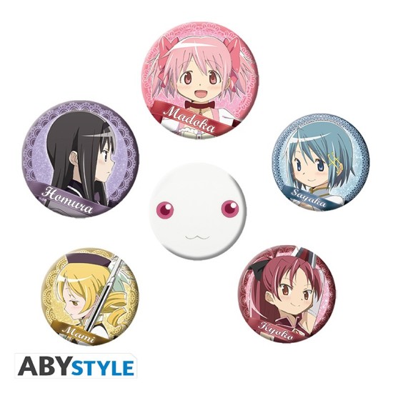 ABYstyle Puella Magi Madoka Magica Pin Badge Pack (6 pcs.) - Main Characters - Piespraude