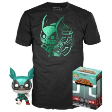 Funko POP! My Hero Academia T-Shirt (M-size) / Figure 9cm Set - Deku with Helmet - Komplekts T-krekls / figūriņa