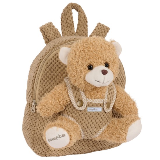 Safta Bear Plush Toy Backpack 27cm - Brūns - Mugursoma