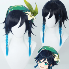 Genshin Impact Anime Cosplay Synthetic Hair Wig - Venti