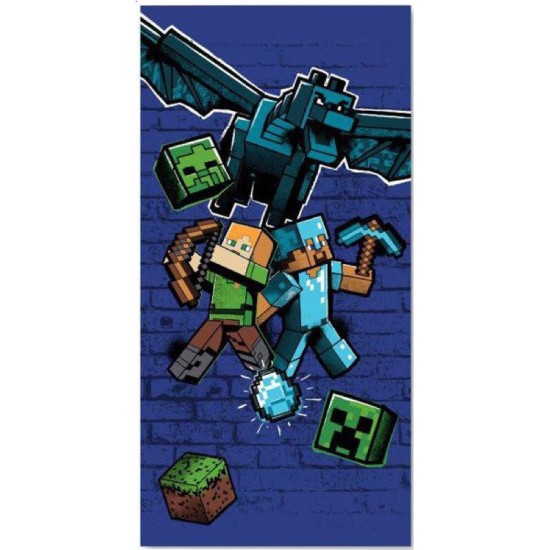 Aymax Minecraft Microfibre Beach Towel 140 x 70cm - Mikroškiedras pludmales dvielis