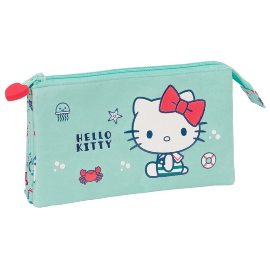 Safta Hello Kitty Sea Lovers triple Pencil Case 22 x 3 x 12cm - Penālis ar trīs nodalījumiem