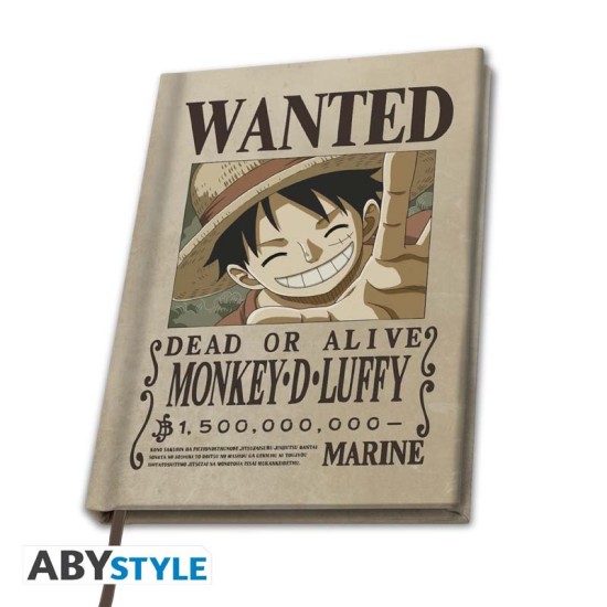 ABYstyle One Piece A5 Notebook 21 x 15cm - Wanted Luffy - Klade