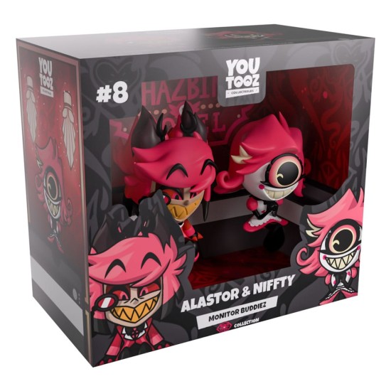 Youtooz Hazbin Hotel Vinyl Figure 7cm (2.pack) - Alastor & Niffty Monitor Buddiez - Виниловая фигурка