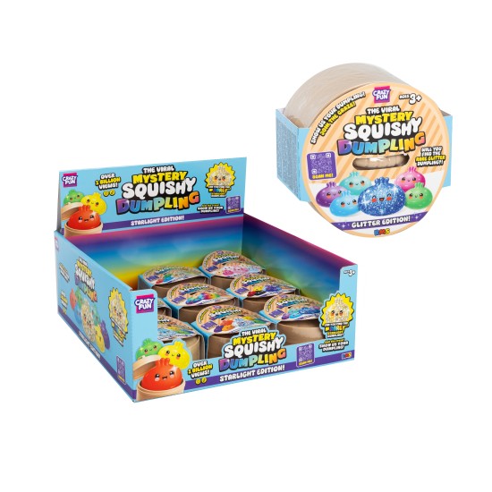 Crazy Fun [ORIGINAL] RMS Mystery Squishy Dumpling - Glitter Edition! R05-3386 - Mirdzoša antistresa skvīša rotaļlieta kapsulā / varavīksnes pārsteigums