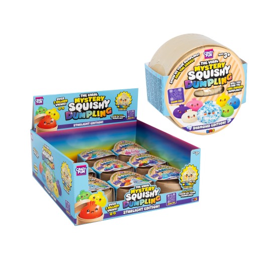 Crazy Fun [ORIGINAL] RMS Mystery Squishy Dumpling - Diamond Edition! R05-3353 - Mirdzoša antistresa skvīša rotaļlieta kapsulā / varavīksnes pārsteigums