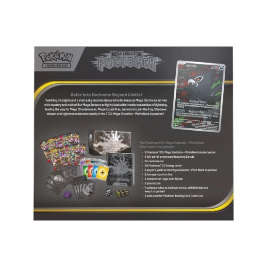 Pokemon Super Card Game TCG Trading Cards - Mega Evolution ME05 Pitch Black - Elite Trainer Box EN - Карточная Игра