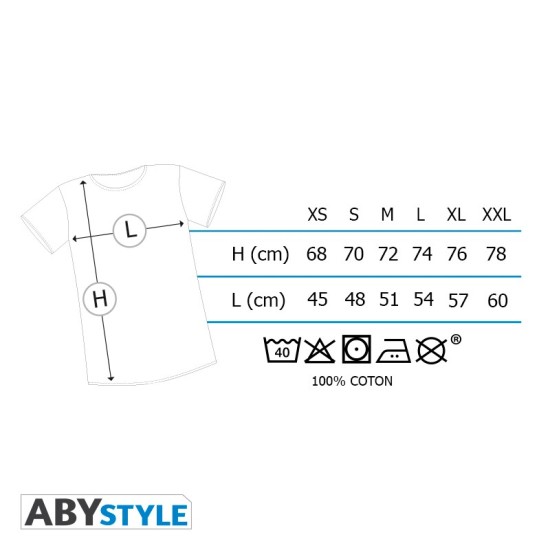 ABYstyle One-Punch Man Saitama T-shirt - XL izmērs / Melns - Vīriešu kokvilnas T-krekls