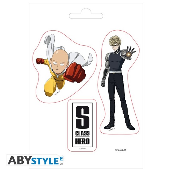 ABYstyle One-Punch Man Stickers 2 sheets / 16 x 11cm - Saitama and Icons - Uzlīmju komplekts