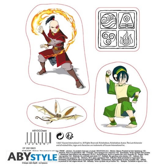 ABYstyle Avatar Stickers 2 sheets / 16 x 11cm - Group - Uzlīmju komplekts