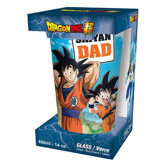 ABYstyle Dragon Ball Super Large Glass 400ml - Saiyan Dad - Glāze