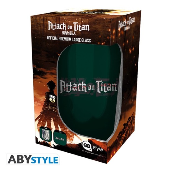 ABYstyle Attack on Titan Large Glass 400ml - Scout Symbol - Glāze