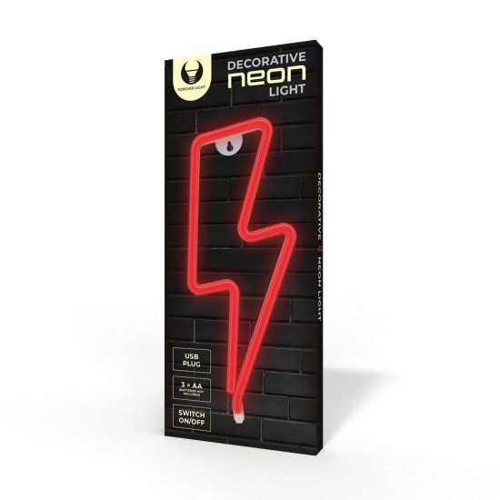 Forever Decorative Neon LED Light 34 x 13 x 2 cm (3xAA Batteries or USB plug) - Zibens - Dekoratīva neona LED lampa