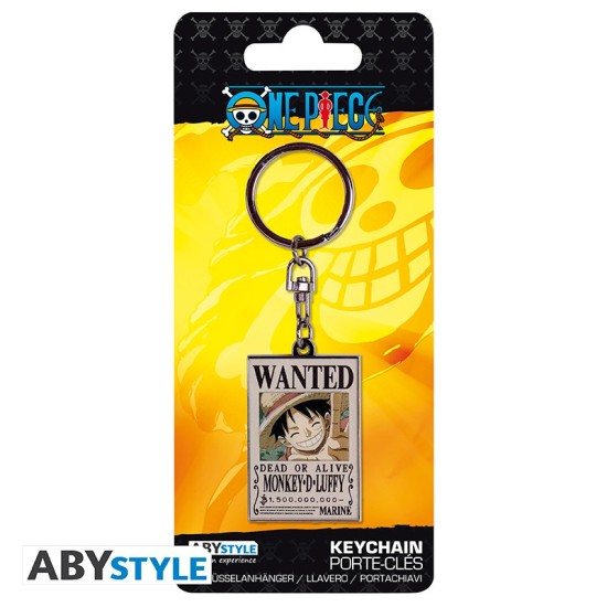 ABYstyle One Piece Keychain - Wanted Luffy - Metālisks atslēgu piekariņš