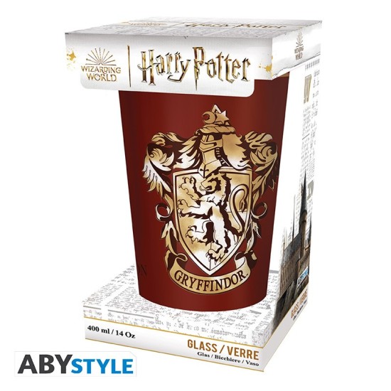 ABYstyle Harry Potter Large Glass 400ml - Gryffindor - Glāze