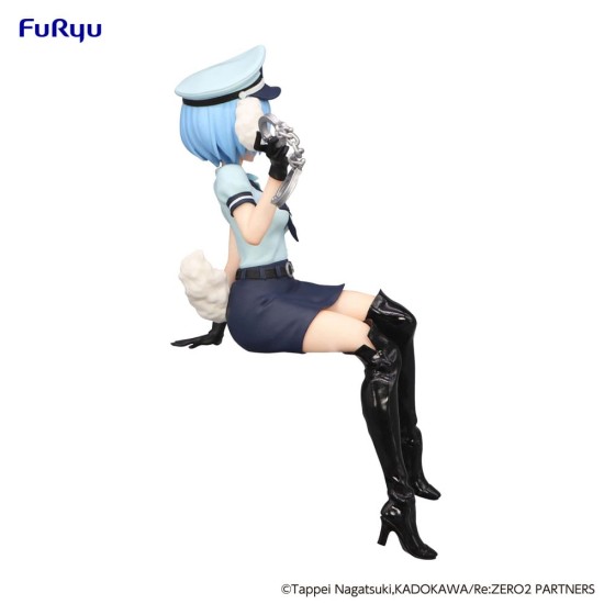 Furyu Re:Zero Starting Life in Another World Noodle Stopper Figure 14cm - Rem Police Officer Cap with Dog Ears - Plastmasas figūriņa