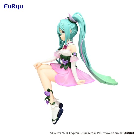 Furyu Hatsune Miku Noodle Stopper Ver. Pink Color Figure 14cm - Miku Flower Fairy Morning Glory - Plastmasas figūriņa