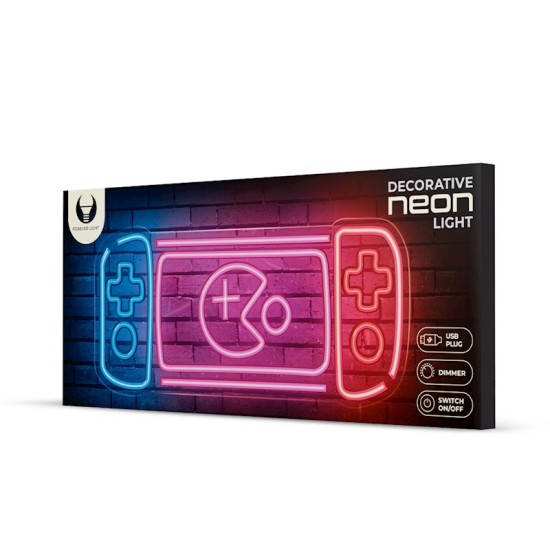 Forever Decorative Neon LED Light 58 x 25 x 2 cm (USB Plug) - Game Console